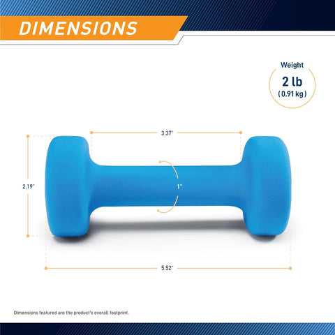 Marcy Colored Neoprene Dumbbell Hand Weights, Exercise Free Weights for Home Gym - Sold in Singles