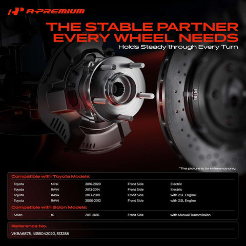 A-Premium 2 x Front Wheel Bearing and Hub Assembly with 5-Lug