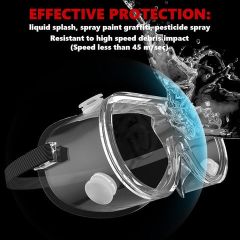 Super More Anti-Fog Protective Safety Goggles Clear Lens Wide-Vision