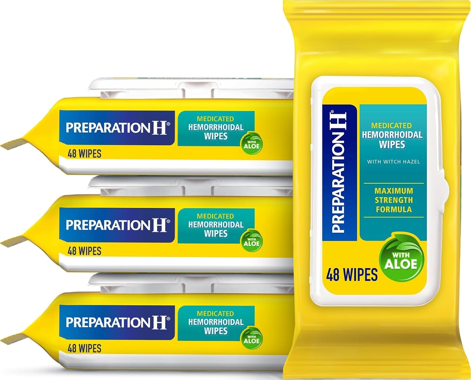 Preparation H Hemorrhoid Flushable Wipes with Witch Hazel for Skin Irritation Relief - 48 Count (Pack of 2)