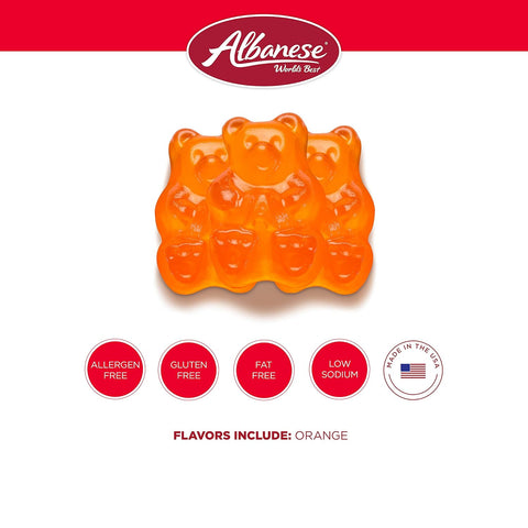 Albanese Candy, Orange Gummi Bears, 5-pound Bag
