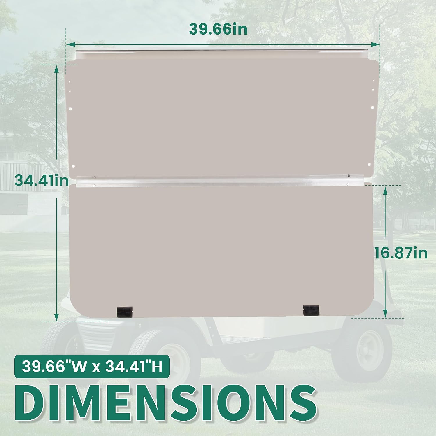 ECOTRIC Tinted Windshield Compatible with 1982-2000 5 Club Car DS Golf Cart