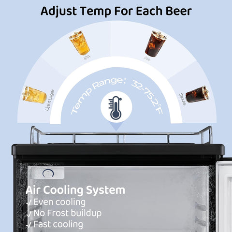 Commercial Draft Beer Kegerator, Keg Refrigerator for D System