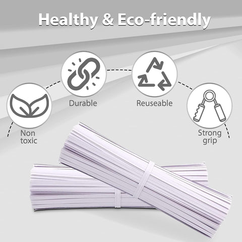 100 Pieces 5" Reusable White Paper Bread Twist Ties, White Twist Ties Bag Ties for Bags Bread Wire Ties Reusable Twist Tie for Treat Party Cello Candy Bread Coffee Bags Cake Pops