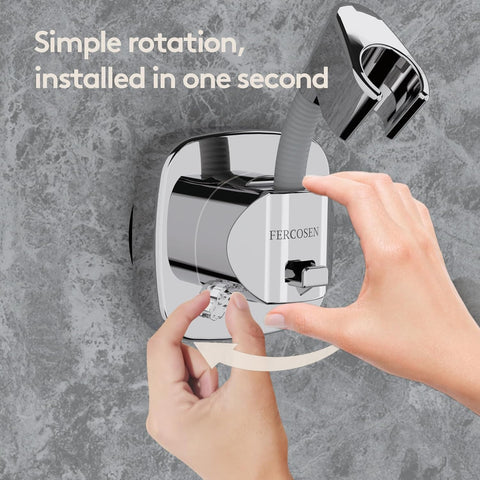Shower Head Holder with Suction | 360° Swivel | White