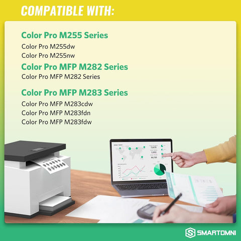 206X Toner Cartridge 4-Pack set Compatible for HP 206A 206X Pro MFP M283cdw