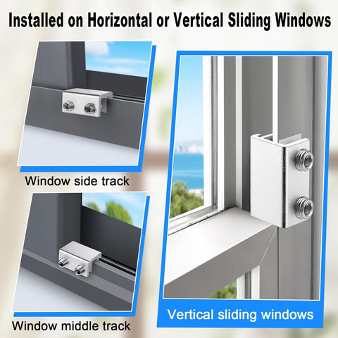 Sliding Window Locks with Key，2 Sets for Horizontal Vertica Window