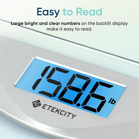 Etekcity Digital Body Weight Bathroom Scale, 6mm Tempered Glass, 400 lbs