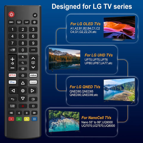 (Pack of 2) Replacement for LG-TV-Remote-Control,AKB76040302 Universal Remote for All LG 4K OLED UHD QLED MiniLED Smart TVs