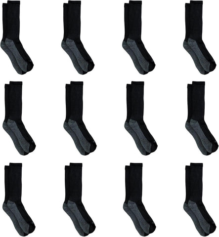 Dickies Men's Dri-tech Original Moisture Control Crew Socks, Available in M-xxl (6, 12, 18 Pairs)