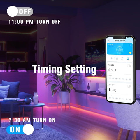 DAYBETTER LED Strip Lights 130ft Lights Strip for Bedroom, Desk, Indoor Room Bedroom Birthday Gifts RGB Decor with Remote and 24V Power Supply