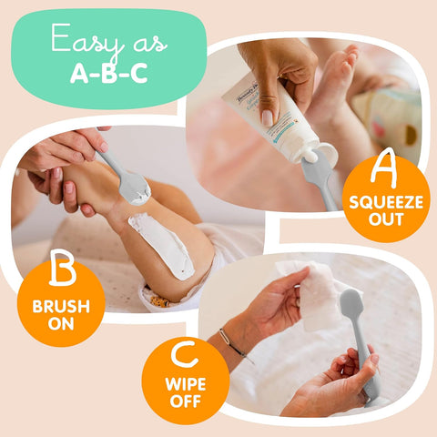 Bumco Baby Bum Brush + Travel Diaper Cream Spatula Set (Gray & Blue)
