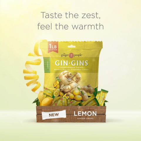 GIN GINS Lemon & Mandarin-Orange Ginger Chew – Variety Pack – 1 lb 2PK