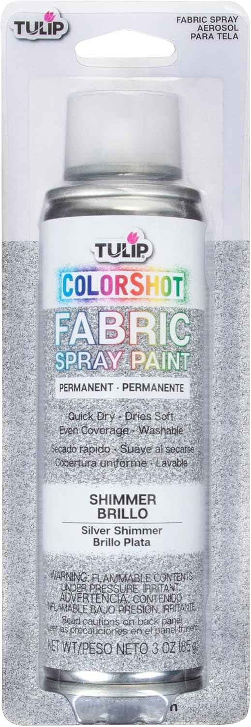TULIP ColorShot Fabric Spray Paint, Silver Shimmer, 3 oz