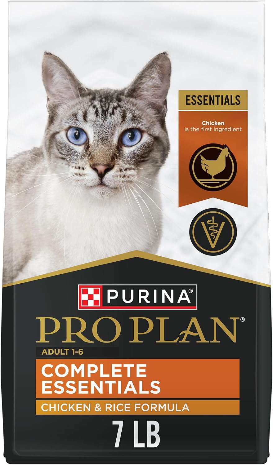 Purina Pro Plan High Protein Cat Food with Probiotics, Chicken, 7 lb Bag