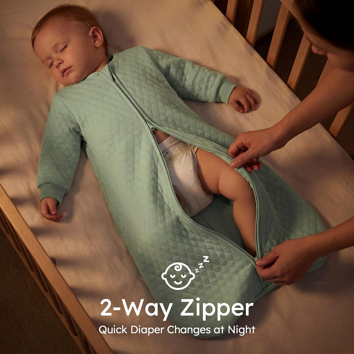 Yoofoss Long Sleeve Sleep Sack 0-6 Months,1.0 TOG Baby Wearable Blanket