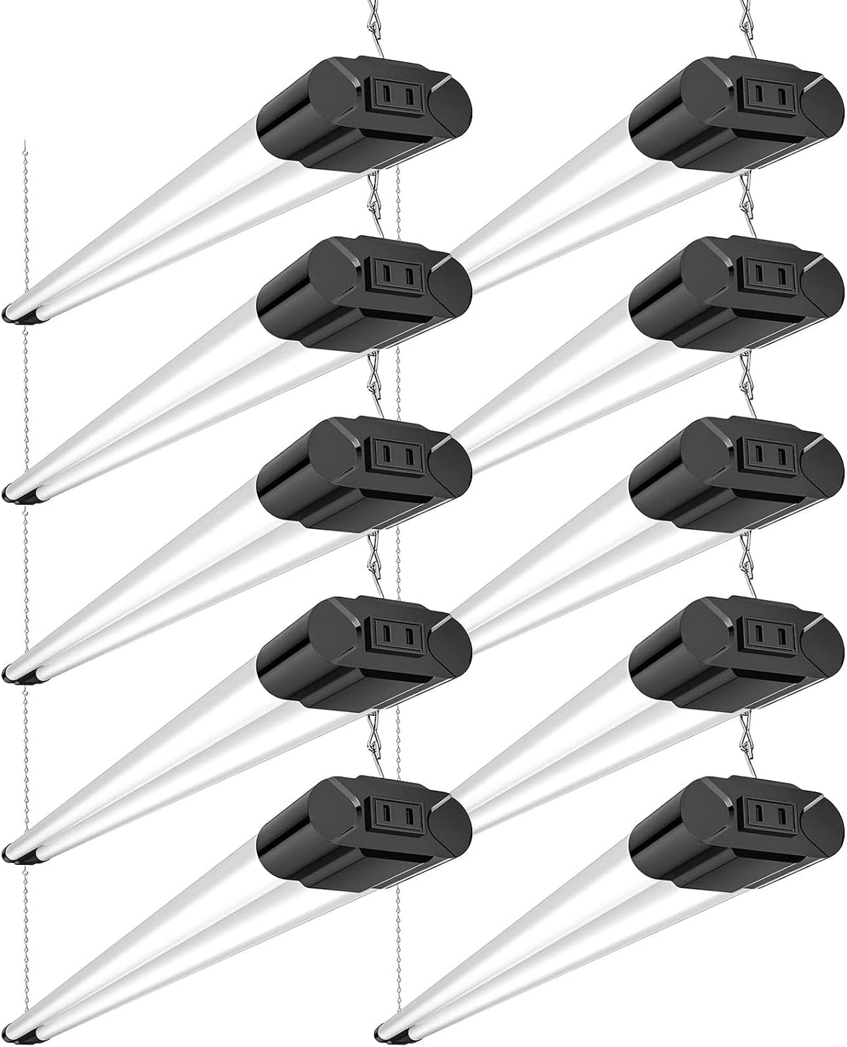 BBOUNDER 10 Pack 4FT LED Shop Light, 6500K, 40W=250W, 4400LM, 4 Linkable