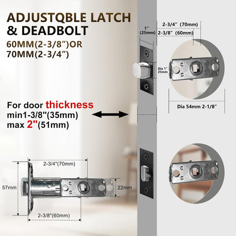 NEWBANG Front Door Handle and Deadbolt Set Reversible