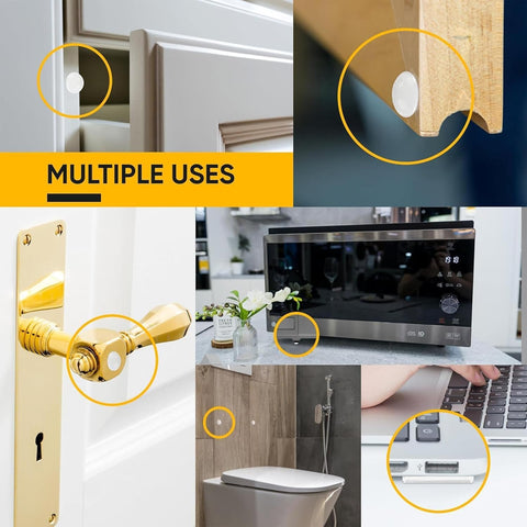 Vellax Cabinet Door Bumpers, 128 Clear Silicone Bumper Pads, Adhesive