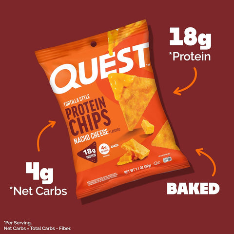 Quest Nutrition Nacho Cheese Tortilla Style Protein Chips, 12 Count