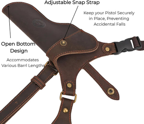 TOURBON Adjustable Chest Rig Pistol Shoulder Holster with Ammo Holder