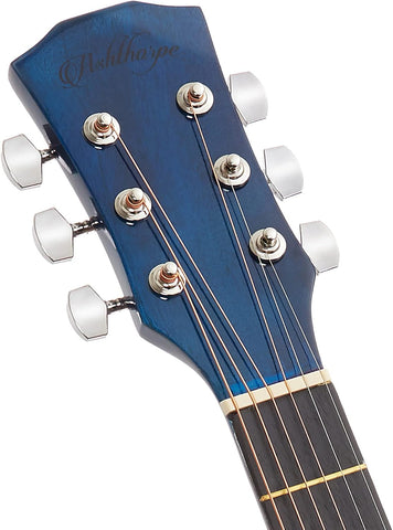 Ashthorpe 41-inch Beginner Cutaway Acoustic Guitar (Blue), Full Size Basic Starter Kit w/Gig Bag, Strings, Strap, Picks, and Lessons