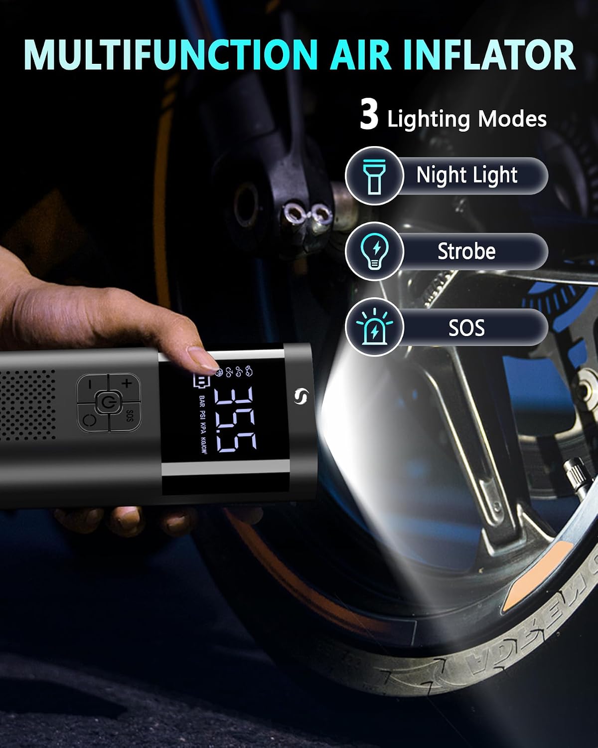 Tire Inflator Portable Air Compressor, Cordless Tire Inflator