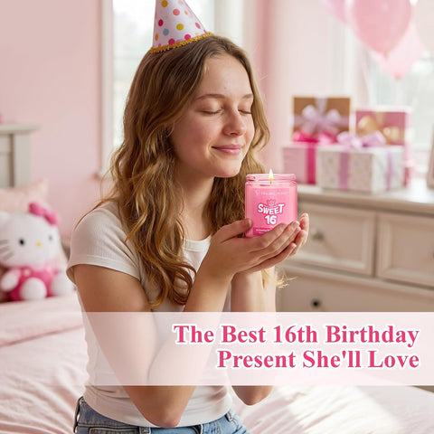 FF FRAGRFLOWING Sweet 16 Gift for Girls, Creamy Vanilla Birthday Candle
