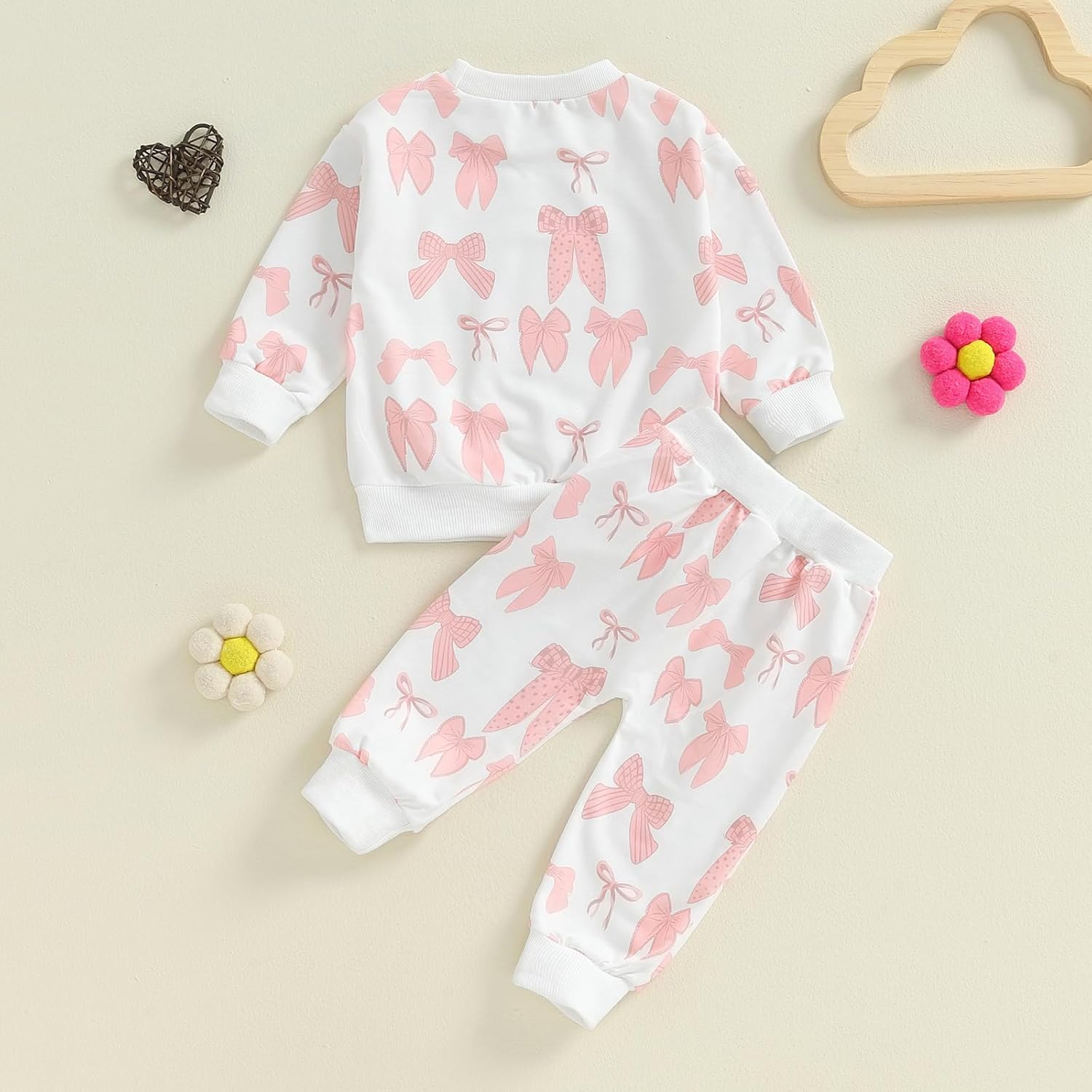 Cute Baby Girl Clothes Long Sleeve Print Sweatshirt Top and Pants Set Toddler Girl Fall Outfits