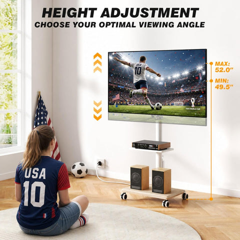 5Rcom Rolling TV Stand with Power Outlet for 32-60 inch TVs