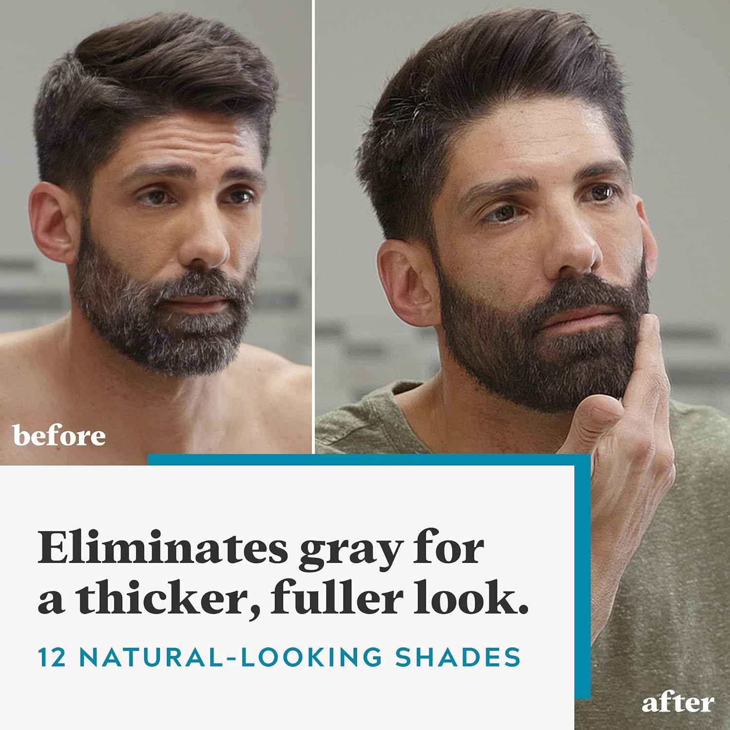 JUST FOR MEN Mustache & Beard Dye, Keratin, Medium-Dark Brown M-40 (3 Pack) | Mustache & Beard color medium-dark brown designed for facial hair to instantly eliminate gray. Enhanced with keratin.