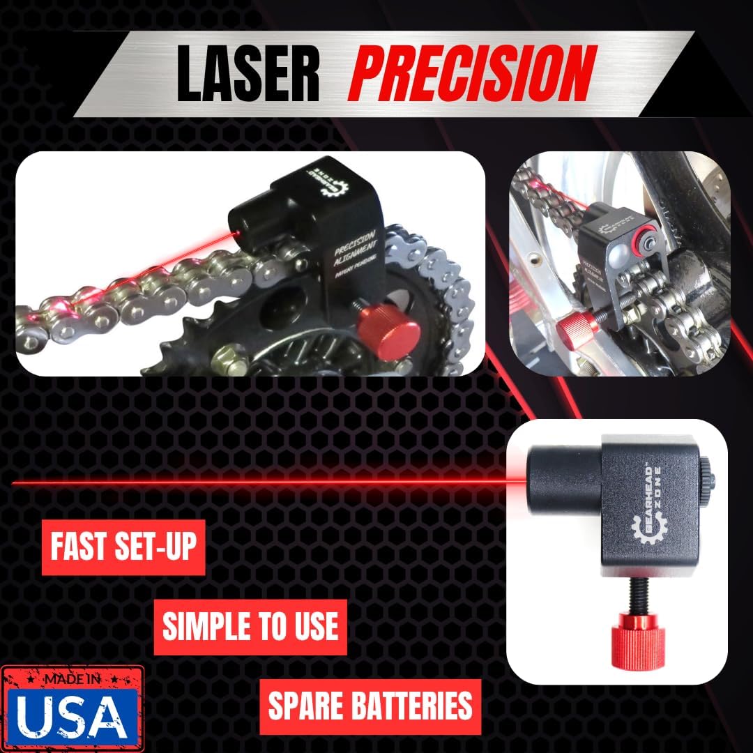 Chain & Sprocket Alignment Tool - Laser Application
