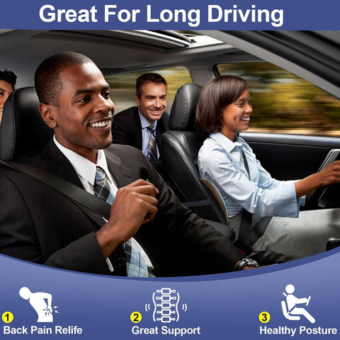 BYMECOST Cooling Lumbar Support Pillow for Car,Memory Foam Car Back Cushion