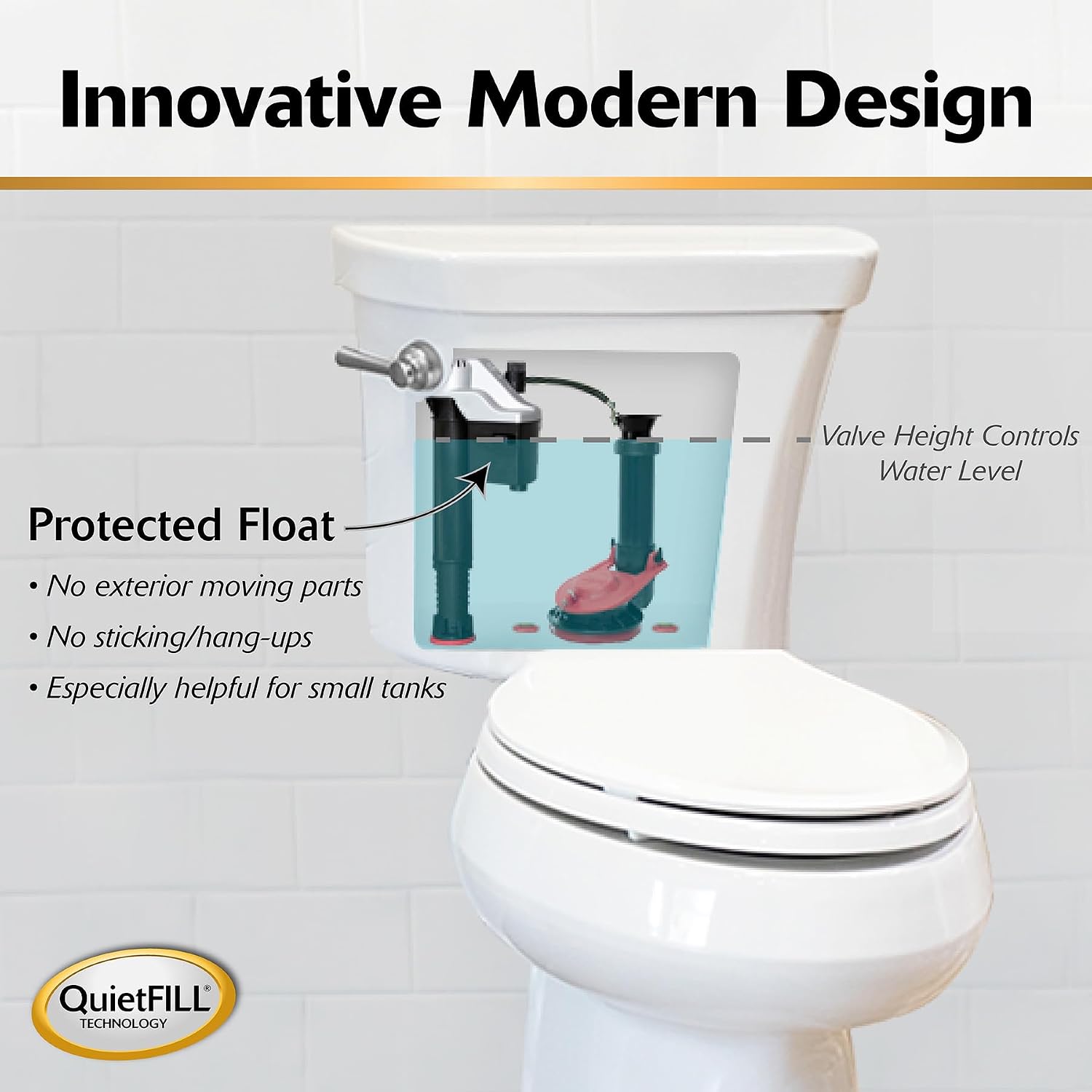 Korky QuietFILL Platinum Toilet Fill Valve - Universal Fits 99% of Toilets