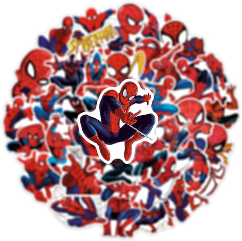 50pcs Spiderman Stickers for Kids, Cool Waterproof Vinyl Decal for Teen Adult Boy Laptop, Travel Case, Phone, Bike, Water Bottle, Guitar, Computer, Skateboard