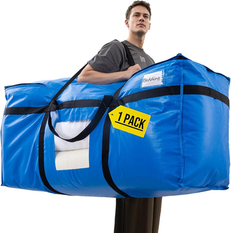 TAILI 1 Pack 69 Gallon Extra Large Storage Bags with Visible Window,Blue