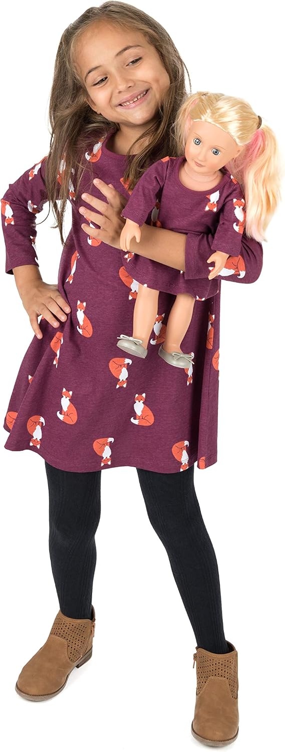 Leveret Matching Doll & Girls Dress 100% Cotton Variety of Styles (Size 2-14 Years)