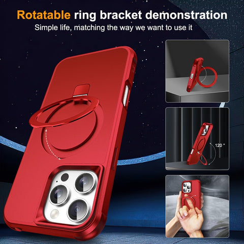 SKYLMW Compatible with iPhone 16 Pro Max Case with Stand,Red