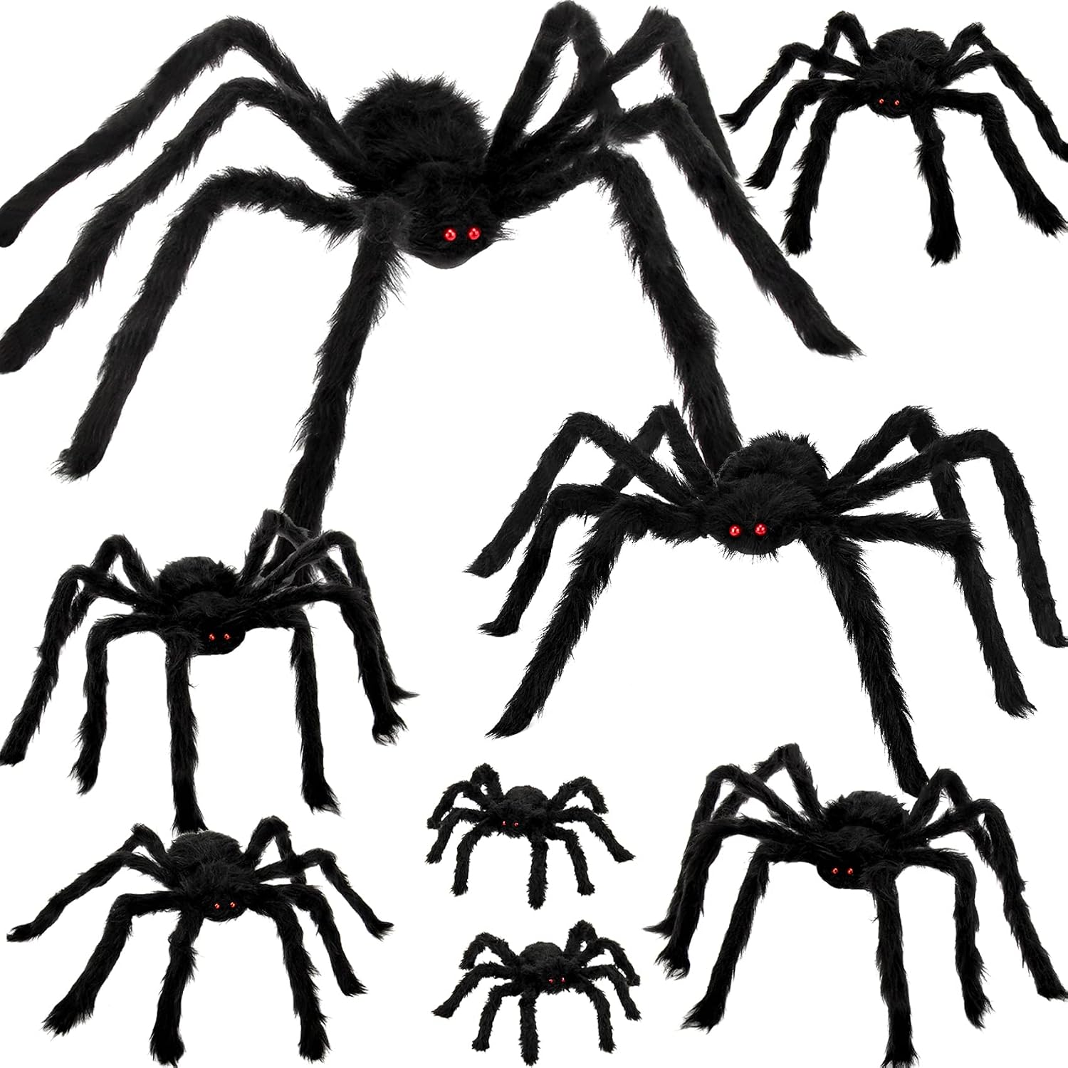 Colovis 8 PCS Halloween Spider Decorations for Indoor and Outdoor
