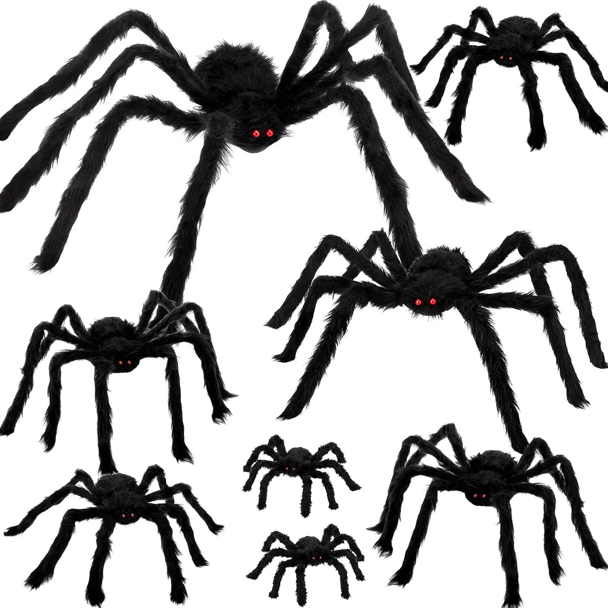 Colovis 8 PCS Halloween Spider Decorations for Indoor and Outdoor