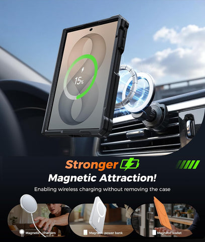FNTCASE for Samsung Galaxy Z Fold 8 Case with 360 Spin Magnetic Kickstand