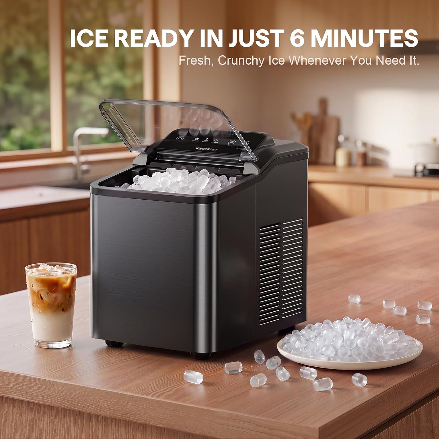 Nugget Ice Maker Countertop, Soft Chewable Pellet Ice, 35lbs/Day