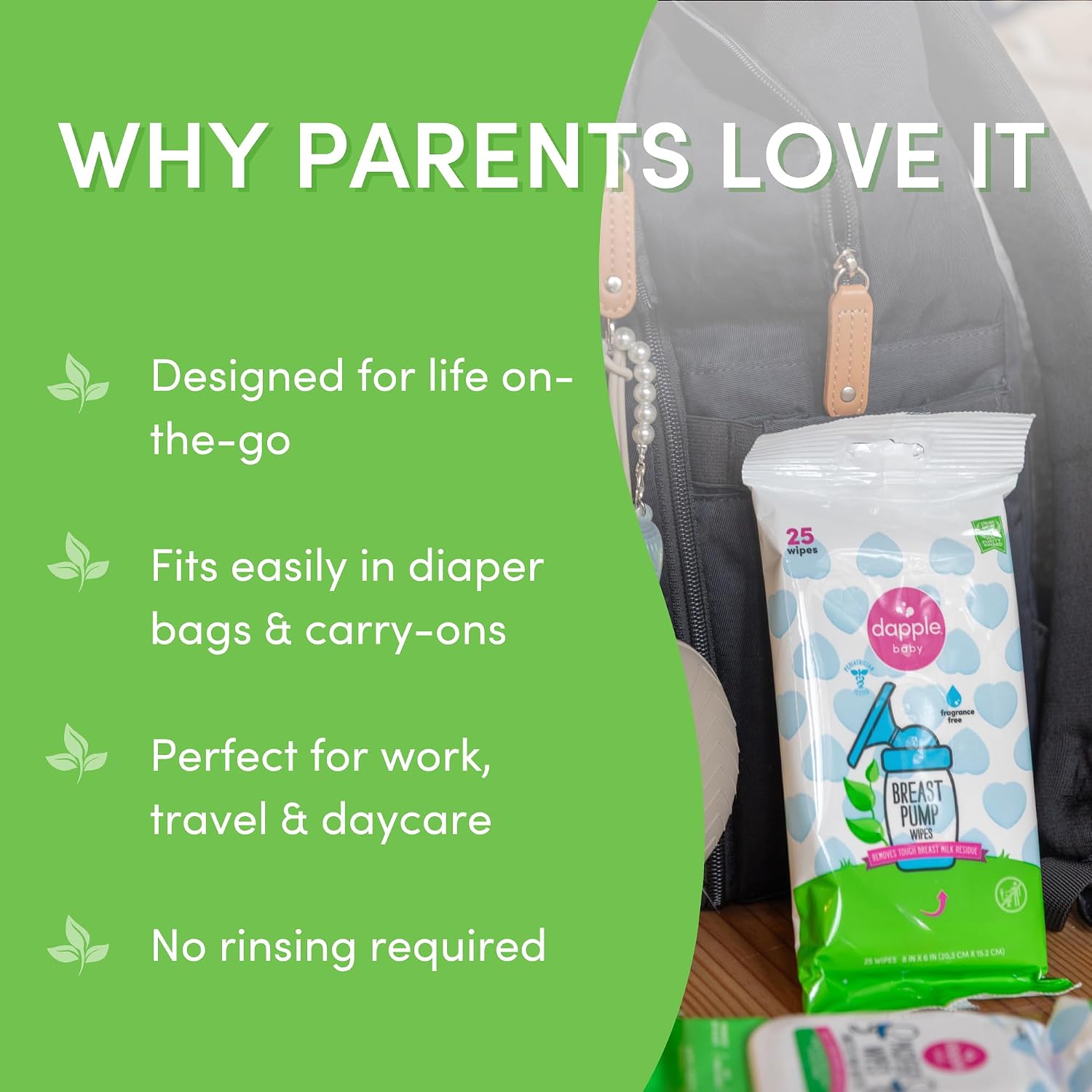 Dapple Baby - Breast Pump Wipes, Wipes Pouch - 25 Count (Pack of 1)