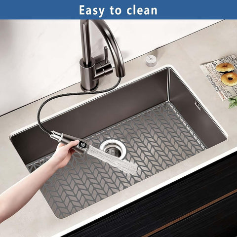 AWOKE Silicone Sink Protectors for Kitchen Sink, 30" x 16" Rear Drain Hole