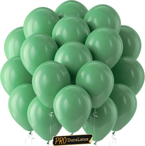 Bezente Pro Duralatex Sage Green Extra-Thick Balloons 120 Pack 10 inch