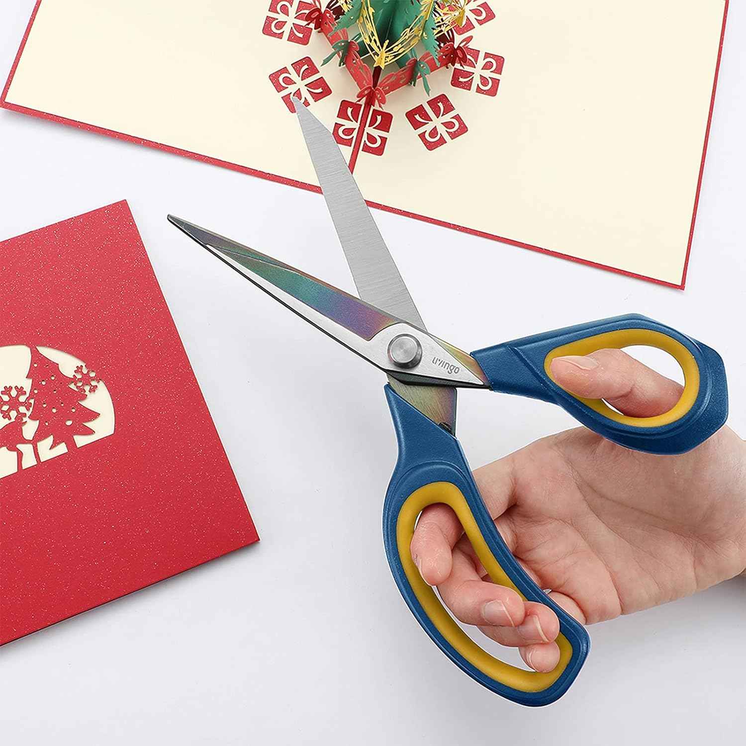 LIVINGO Fabric Scissors 9.5" Titanium Coated Heavy Duty Sewing Shears