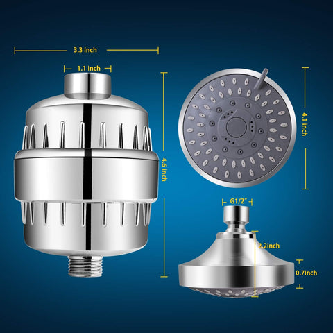 FEELSO Shower Head with Shower Filter, Filtered Shower Head for Hard Water