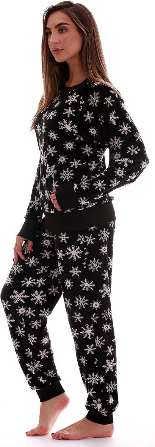 #followme Women’s Jogger Pajama Pants Set Ultra-Soft Velour PJs