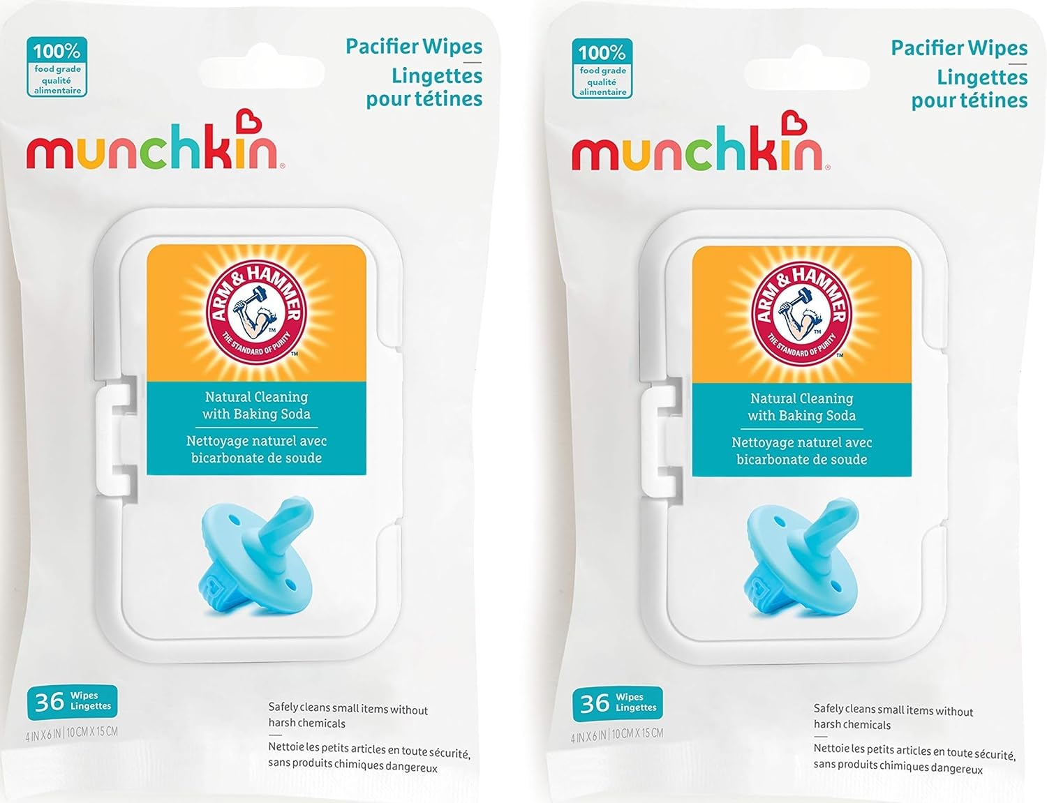 Munchkin Arm & Hammer Pacifier Wipes for Baby Essentials, 72 Count