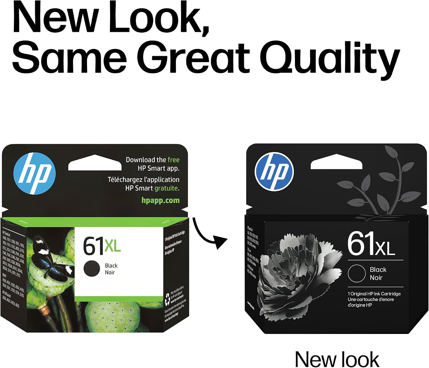 HP 61XL Black High-Yield Ink | Works with DeskJet 1000, 1010, 1050, 1510, 2050, 2510, 2540, 3000, 3050, 3510; Envy 4500, 5530; OfficeJet 2620, 4630 | C0PA4AN